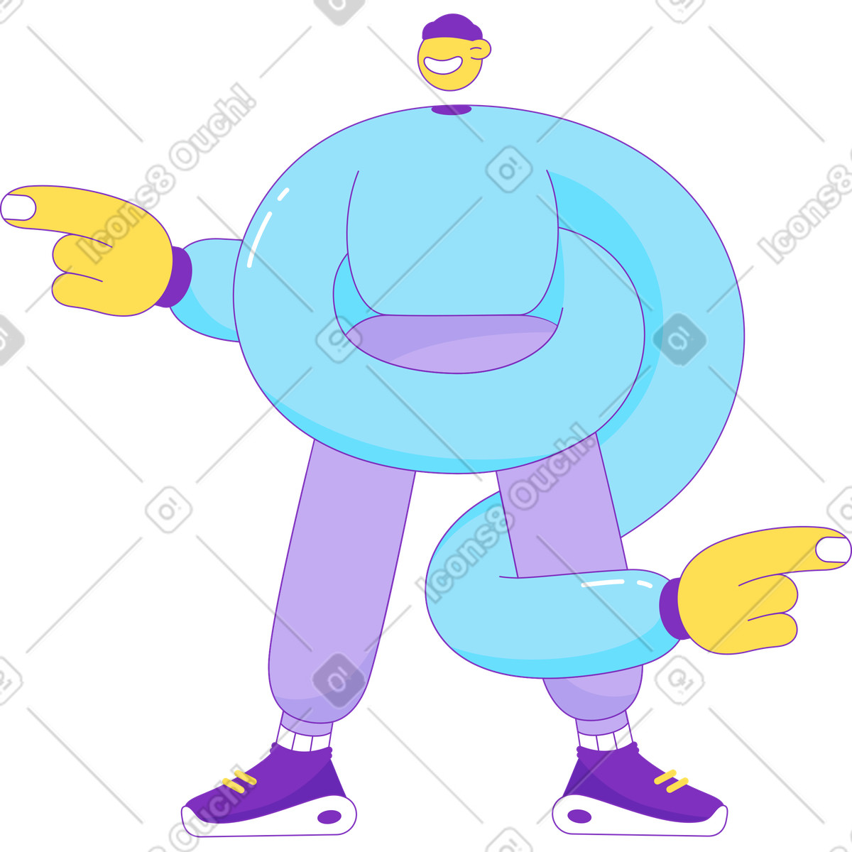 Illustration Gars pointant quelque part dans le style Elastic à télécharger aux formats PNG, SVG