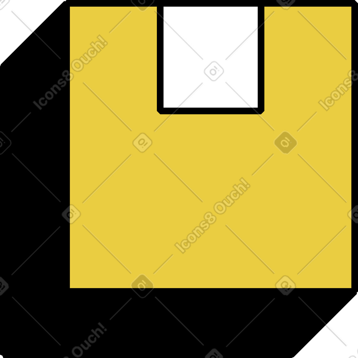 Ilustración Caja de entrega en estilo Memphis a descargar en PNG y SVG