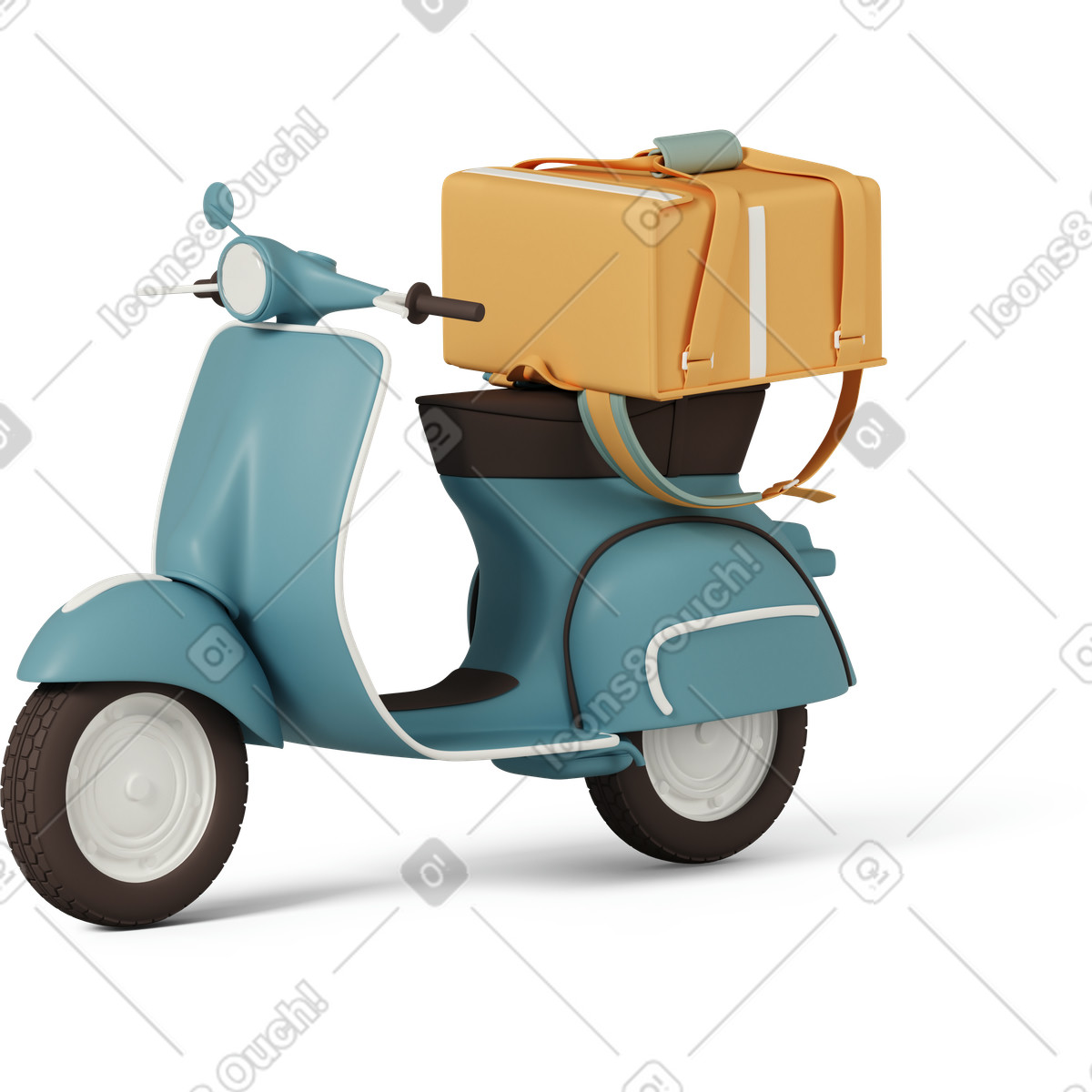 Ilustração de Scooter with delivery bag em no estilo 3D Casual life para baixar em PNG, SVG