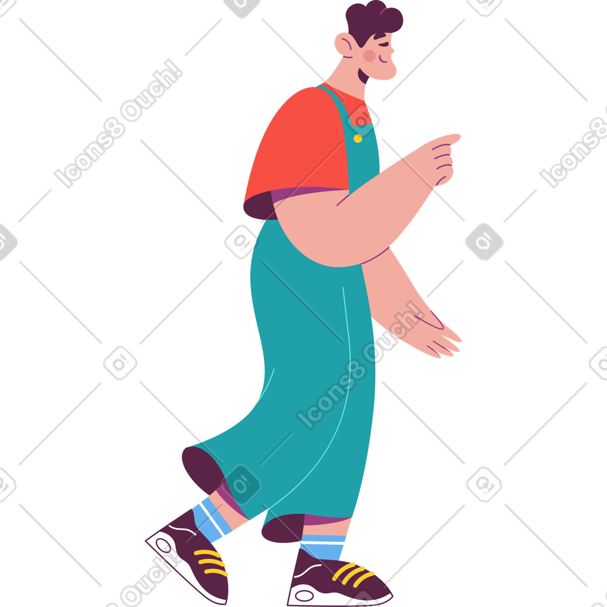 Uomo in tuta illustrazione stile Sammy scarica PNG, SVG