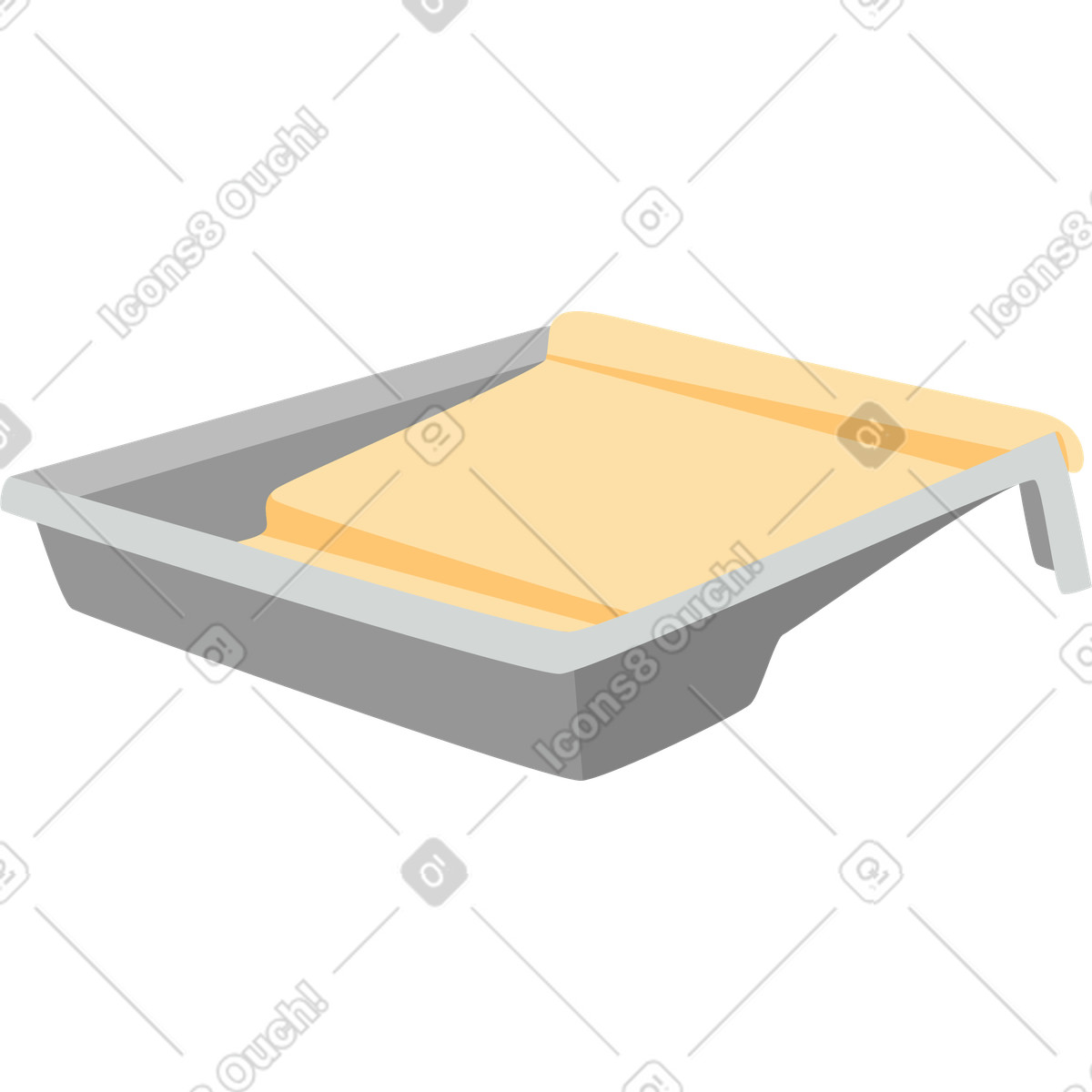 Paint tray illustration in Lagom style download in PNG, SVG