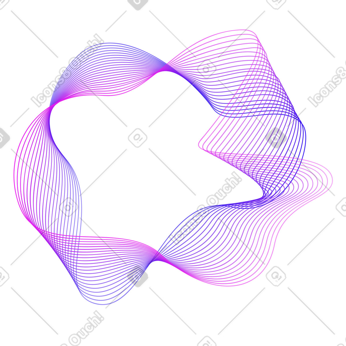 Lineare wellen-Illustration im Experimental-Stil als Download in PNG, SVG