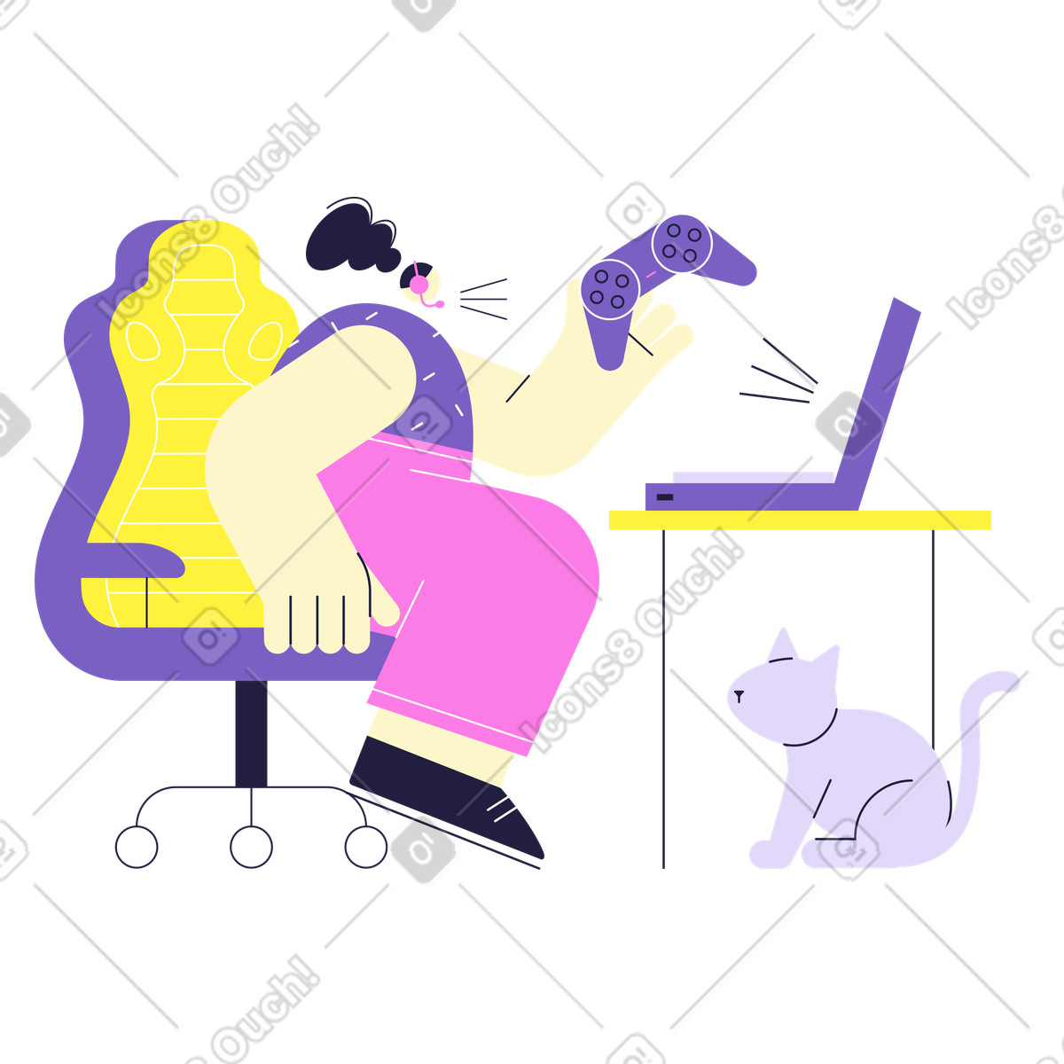 Иллюстрация Женщина участвует в игровом турнире в PNG и SVG