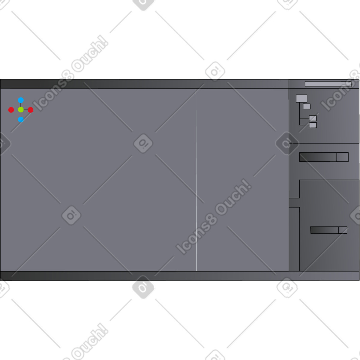 Ilustração de Interface do software modelagem 3d em no estilo Jumble para baixar em PNG, SVG