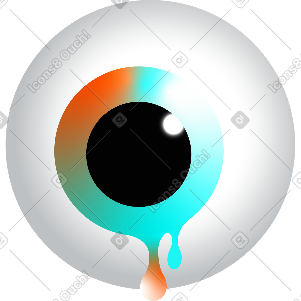 Glare 스타일의 체적 눈 일러스트레이션 PNG, SVG 다운로드