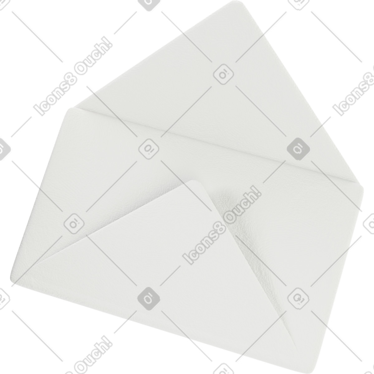Ilustración Sobre abierto blanco en estilo 3D Stripy a descargar en PNG y SVG