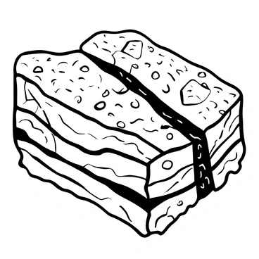 A detailed close-up view of rock strata displaying distinct layers, with clear variations in texture and pattern. The strata are uplifted dramatically along a reverse dip-slip fault line, showcasing a noticeable displacement between the two sides. Fragments of rock debris scatter around the fault line, emphasizing the geological activity. The image captures the rugged edges of the uplift, with jagged formations and cracks highlighting the forces of nature that shaped this geological feature.