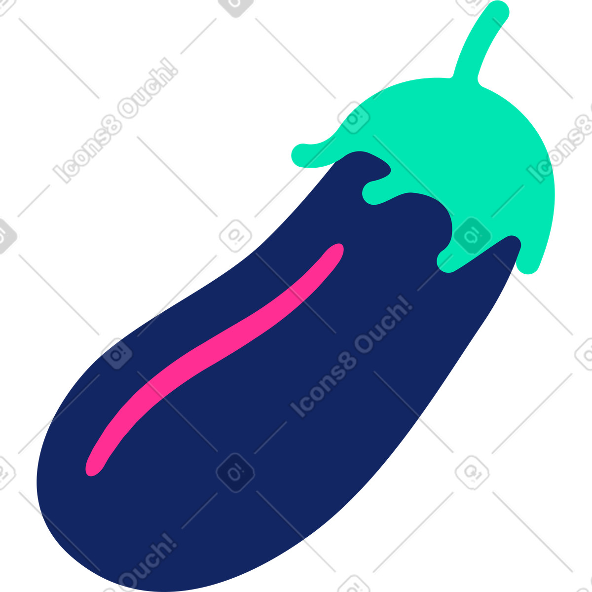 Eggplant illustration in Cyborg style download in PNG, SVG