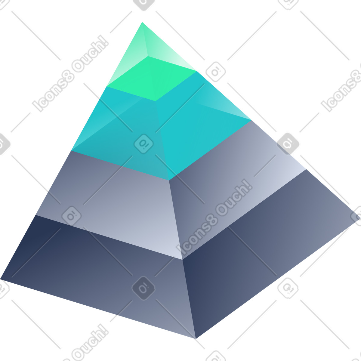 Piramide impilata illustrazione in stile Lucent scarica in PNG, SVG