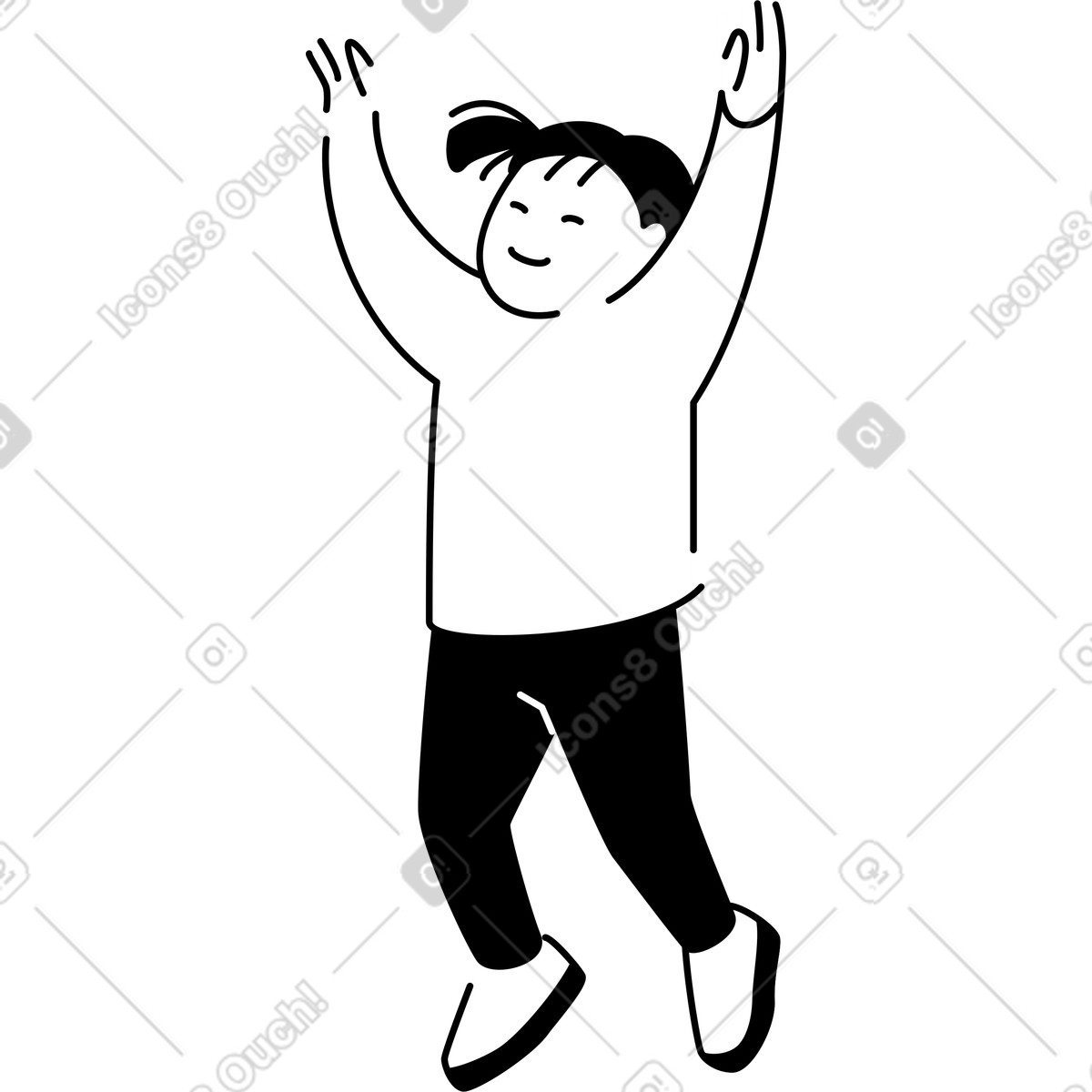 Girl sitting at desk studying illustration clipart for education projects