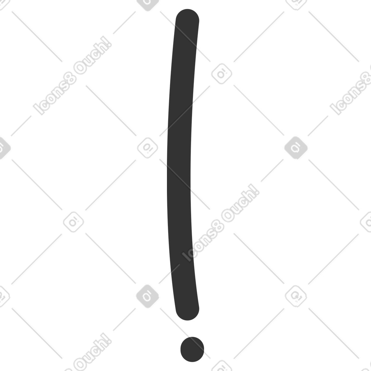 Crayon 스타일의 느낌표 일러스트레이션 PNG, SVG 다운로드