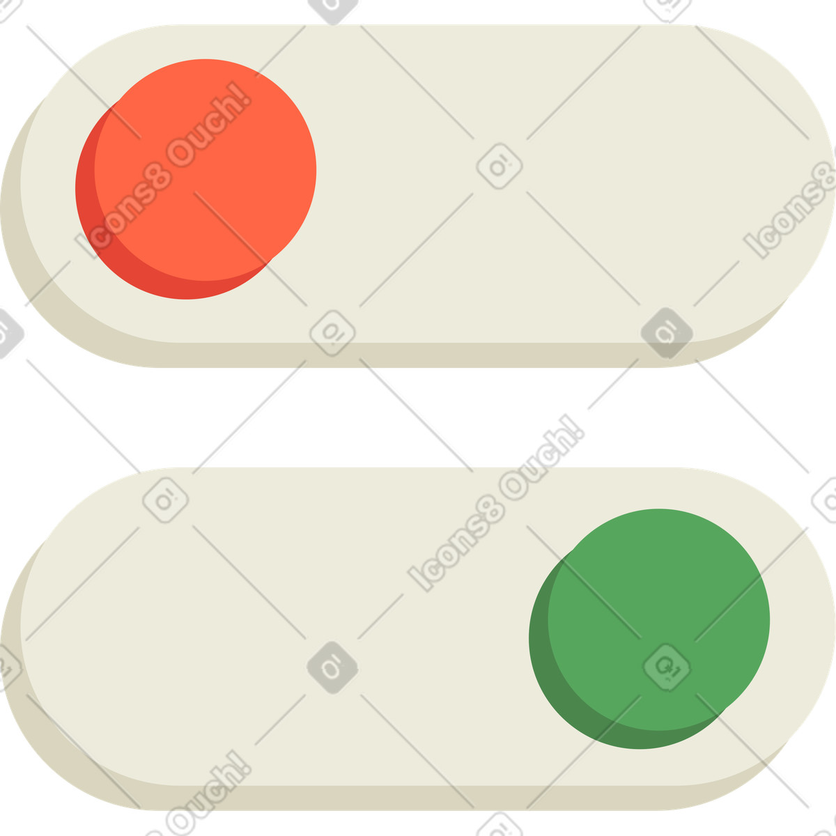 Buttons illustration in Social style download in PNG, SVG
