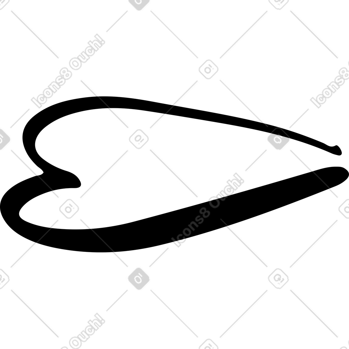 Ilustração de Coração caído em no estilo Line para baixar em PNG, SVG