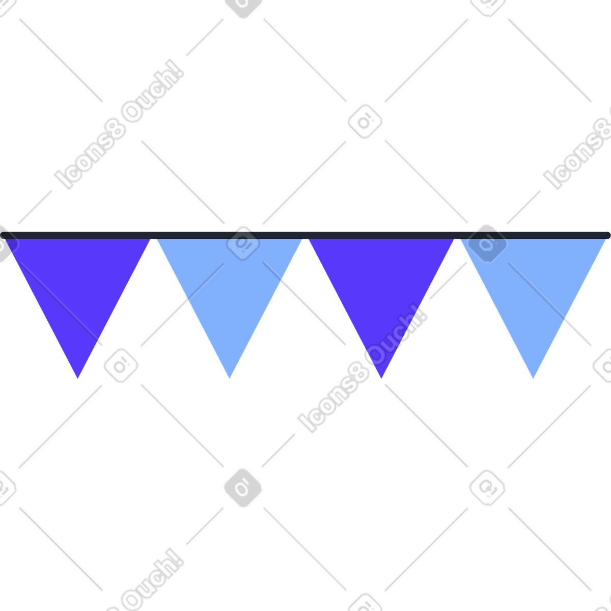 Blue flags illustration in Pablita style download in PNG, SVG