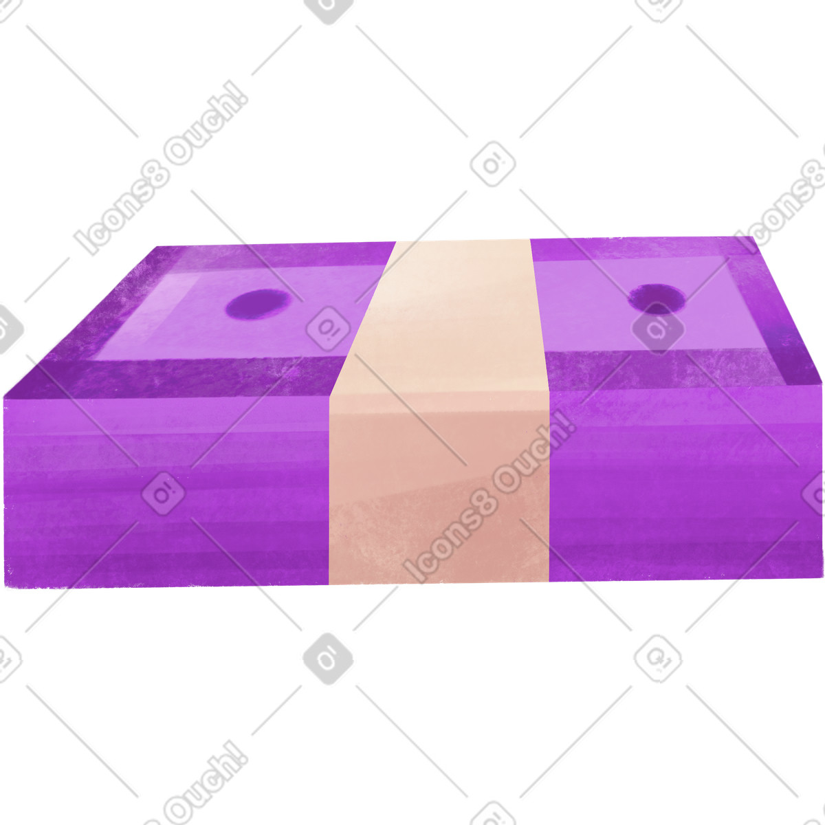 下载 Bonbon 风格的 Stack of purple bills 插画，支持 PNG、SVG 格式