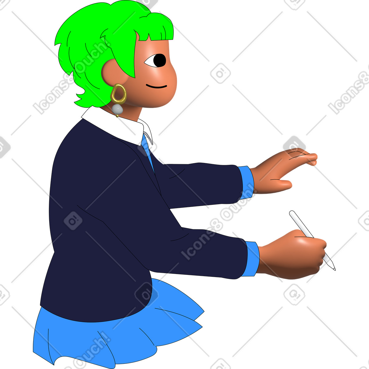 Ilustración Young woman drawing en estilo Pop a descargar en PNG y SVG