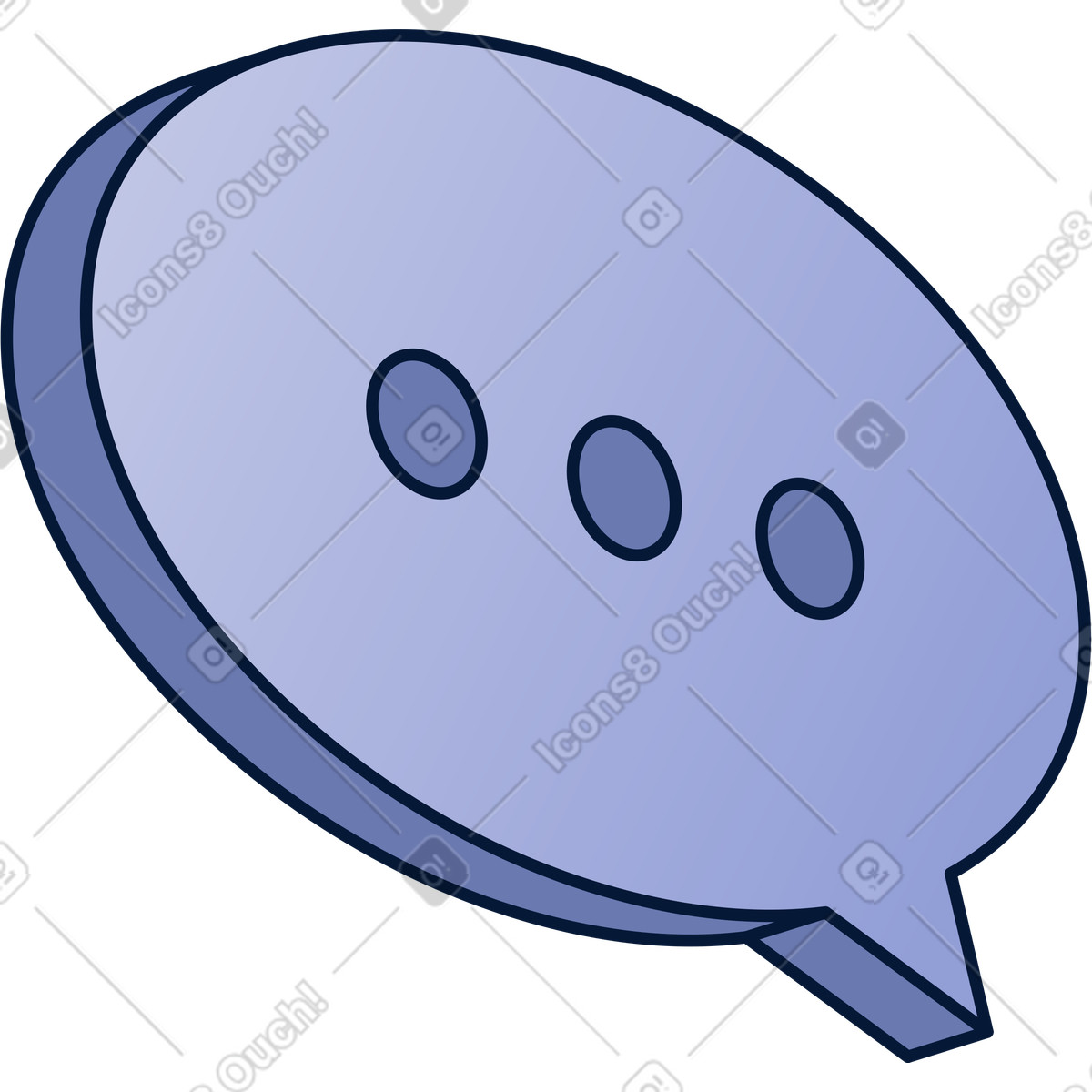 Illustration Bulle de dialogue avec points suspension dans le style Neat à télécharger aux formats PNG, SVG