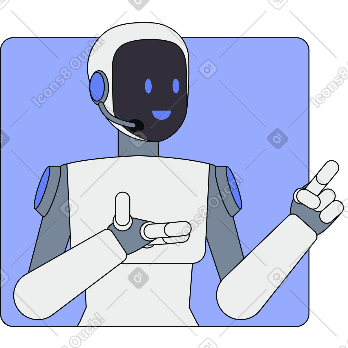 下载 Teko 风格的 客户支持人工智能助手 插画，支持 PNG、SVG 格式