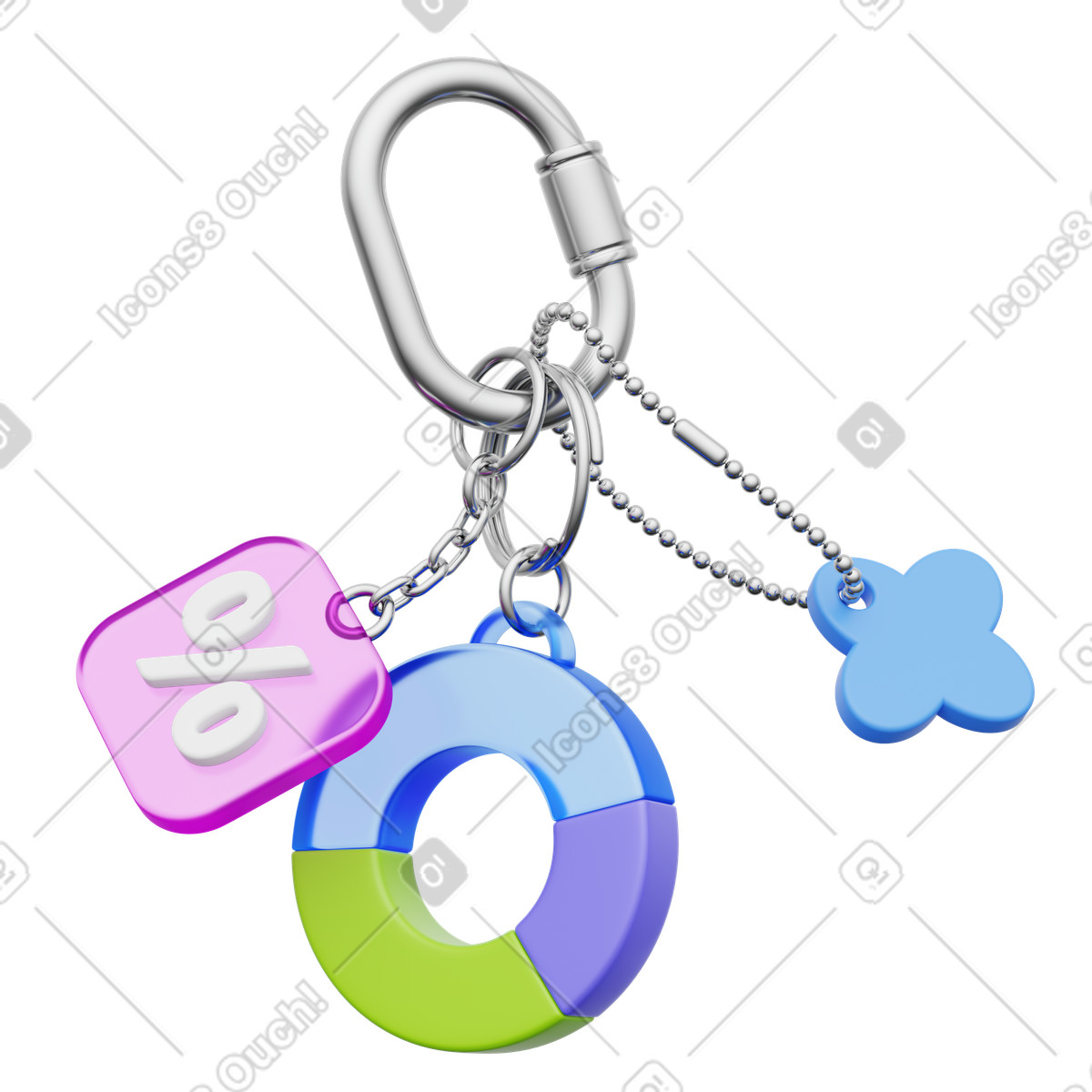 Keychain sale tag, Discount percent charm holder, Promotional key accessory illustration in PNG, SVG