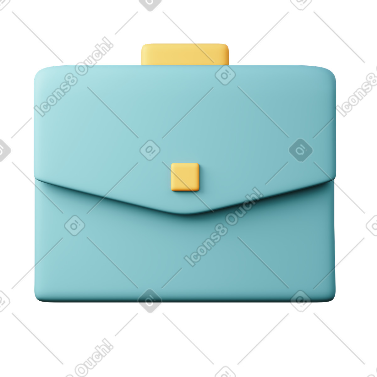 Briefcase illustration in 3D Sugary style download in PNG, SVG
