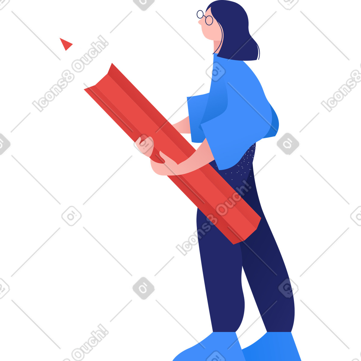 Ilustración Mujer en estilo Clip a descargar en PNG y SVG