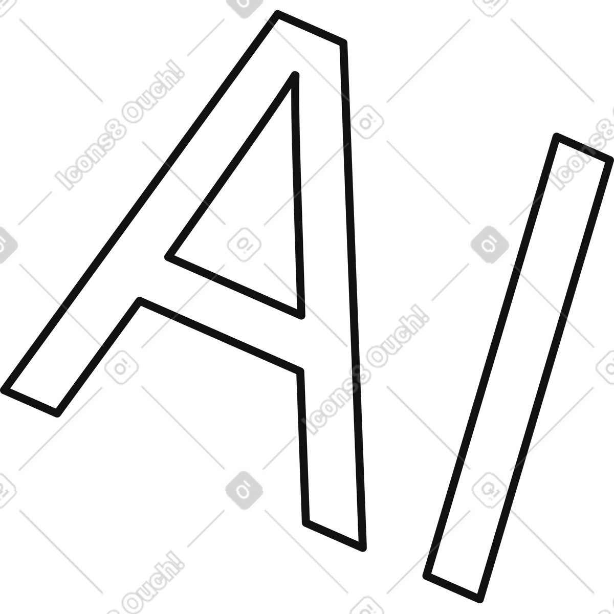 Ilustración Ai letras en estilo Techny a descargar en PNG y SVG