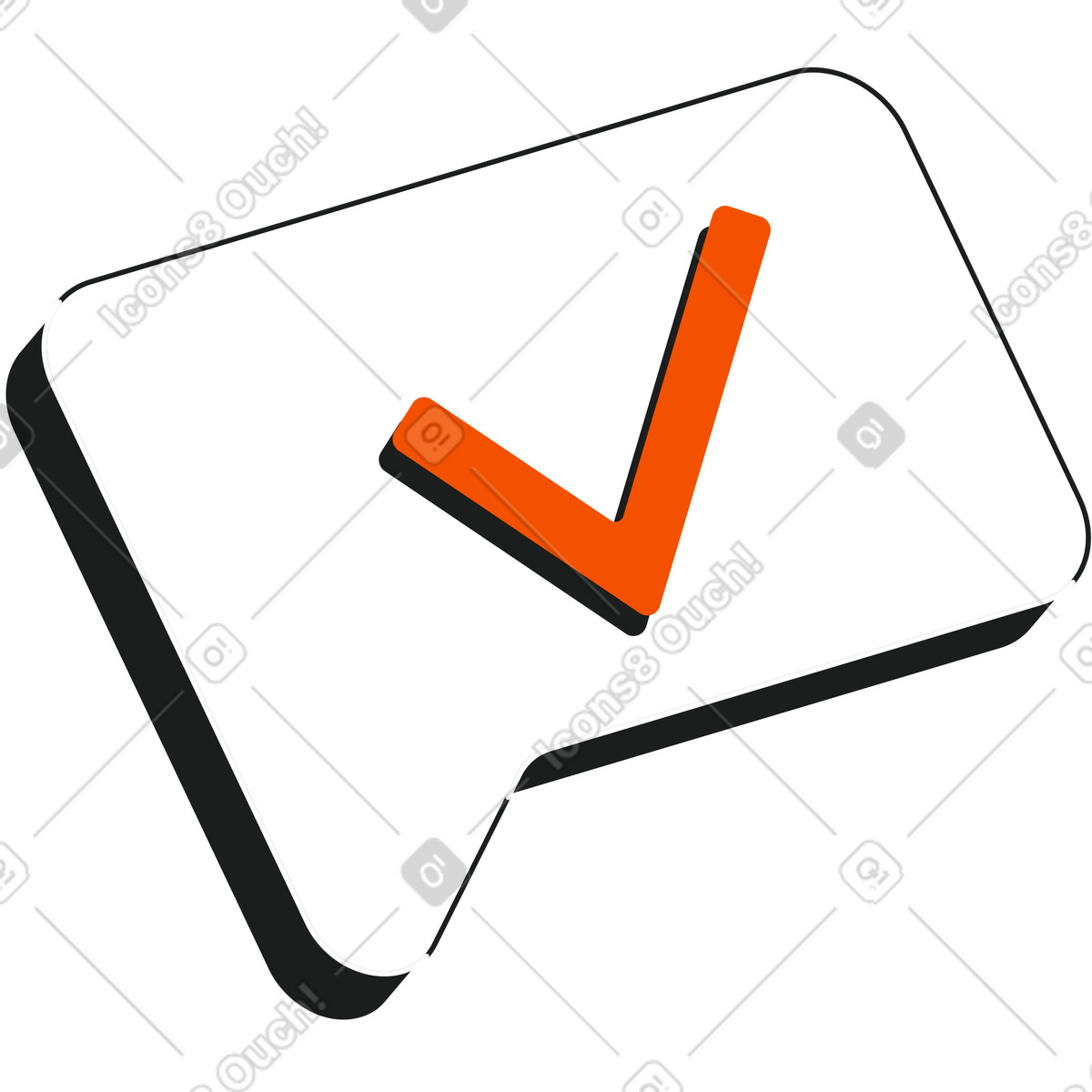 Bubble with a check mark illustration in Strict style download in PNG, SVG
