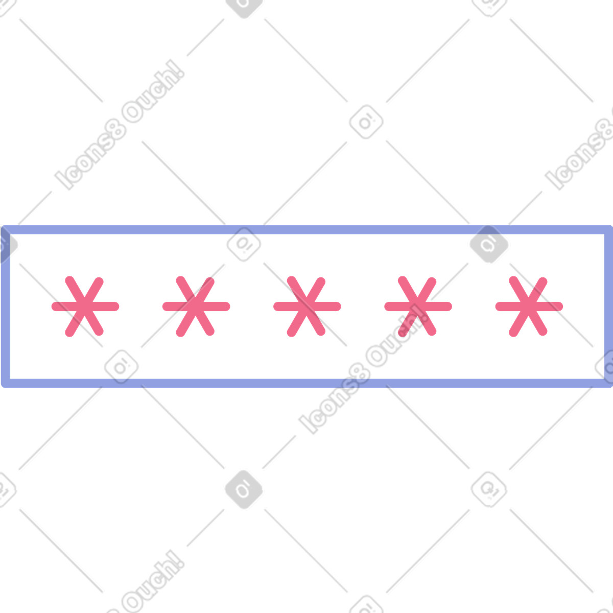 Fünf-sterne-passwort-Illustration im Juicy-Stil als Download in PNG, SVG