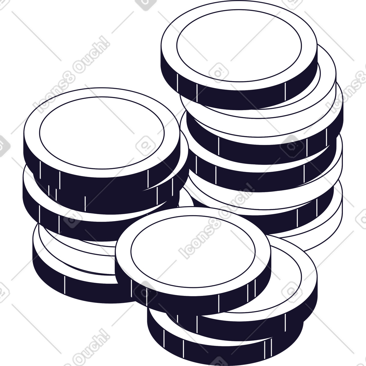 Coins illustration in PNG, SVG