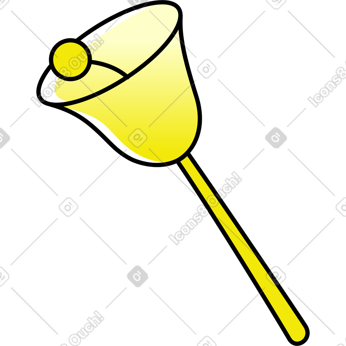 Campana gialla con manico illustrazione in stile Pocus scarica in PNG, SVG