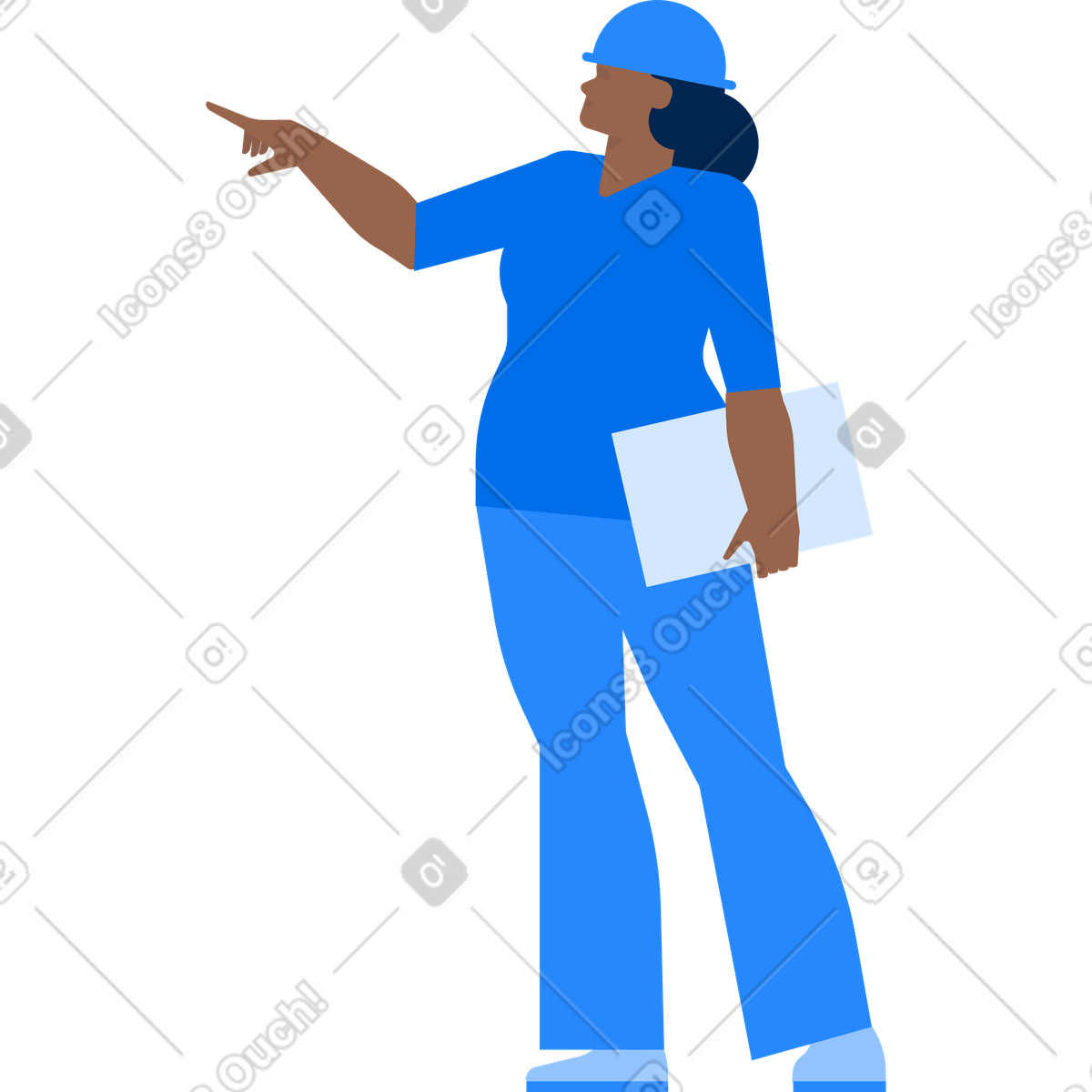 Architektin mit schutzhelm-Illustration im Urban-Stil als Download in PNG, SVG
