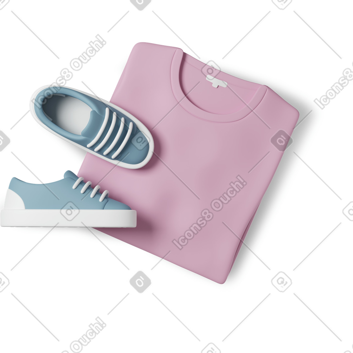 Illustration T-shirt mockup dans le style 3D Casual life à télécharger aux formats PNG, SVG