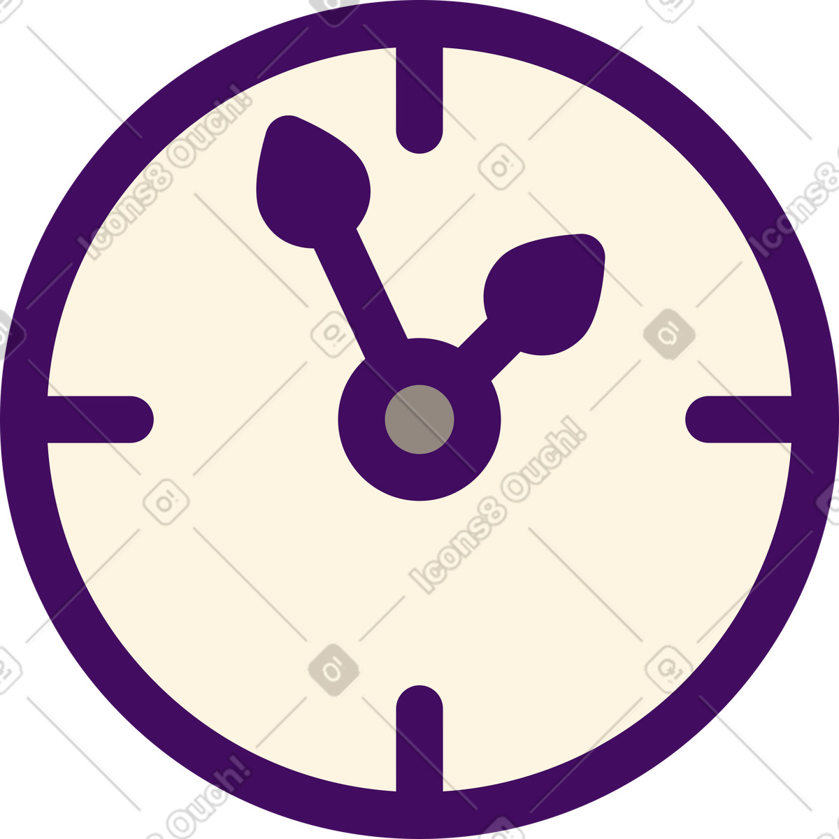 Clock face illustration in Simplistic style download in PNG, SVG