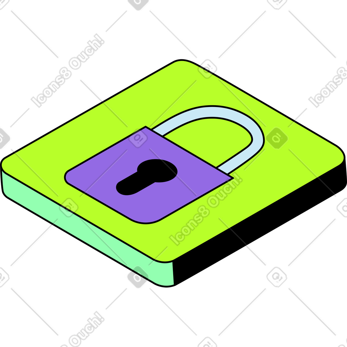 Ilustração de Botão com cadeado em no estilo Project para baixar em PNG, SVG