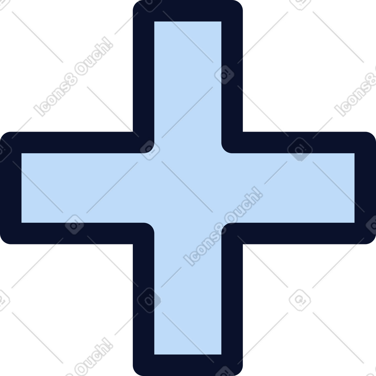 Illustration Signe plus dans le style Flexy à télécharger aux formats PNG, SVG