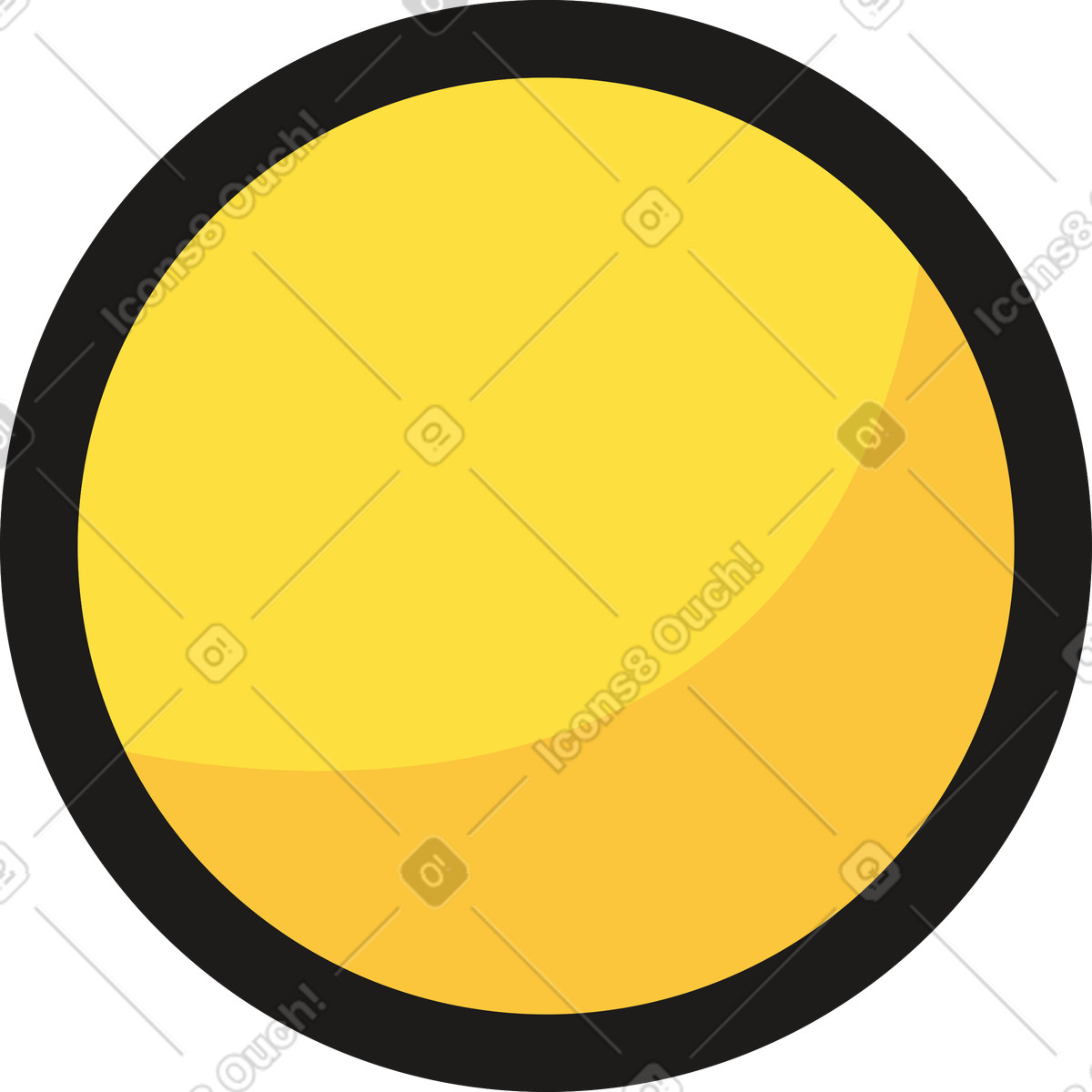 Kleiner gelber kreis-Illustration im Moji-Stil als Download in PNG, SVG