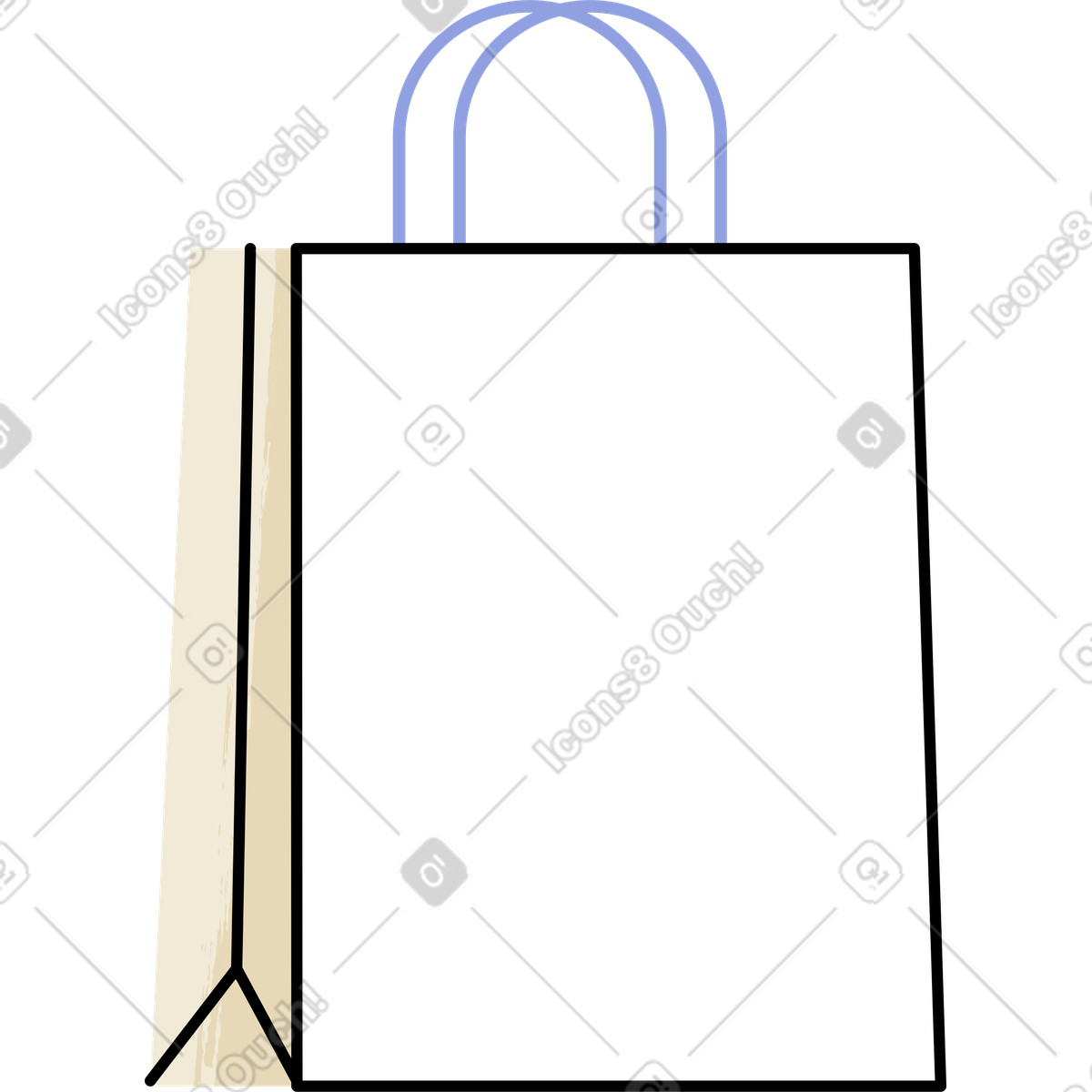 Borsa della spesa bianca illustrazione in stile Juicy scarica in PNG, SVG