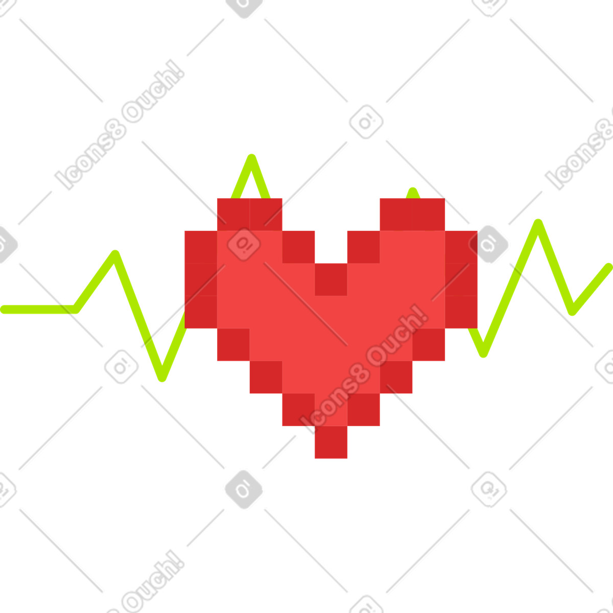 Illustration Battement de coeur dans le style 8bit à télécharger aux formats PNG, SVG