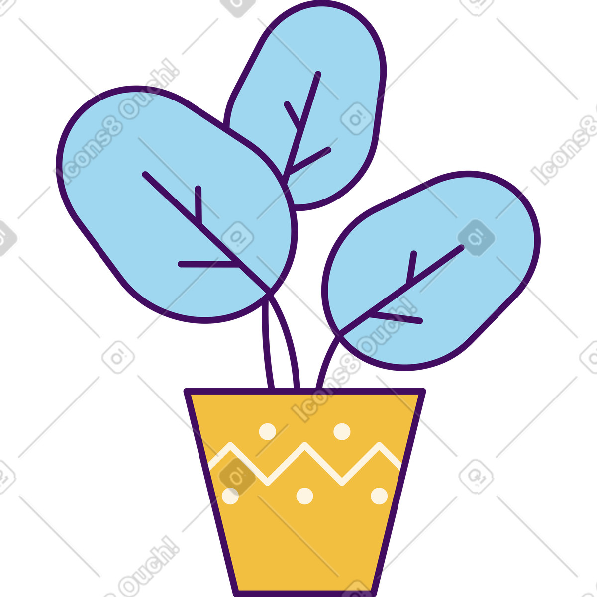 Ilustración Ficus en una olla estilo Simplistic a descargar PNG y SVG