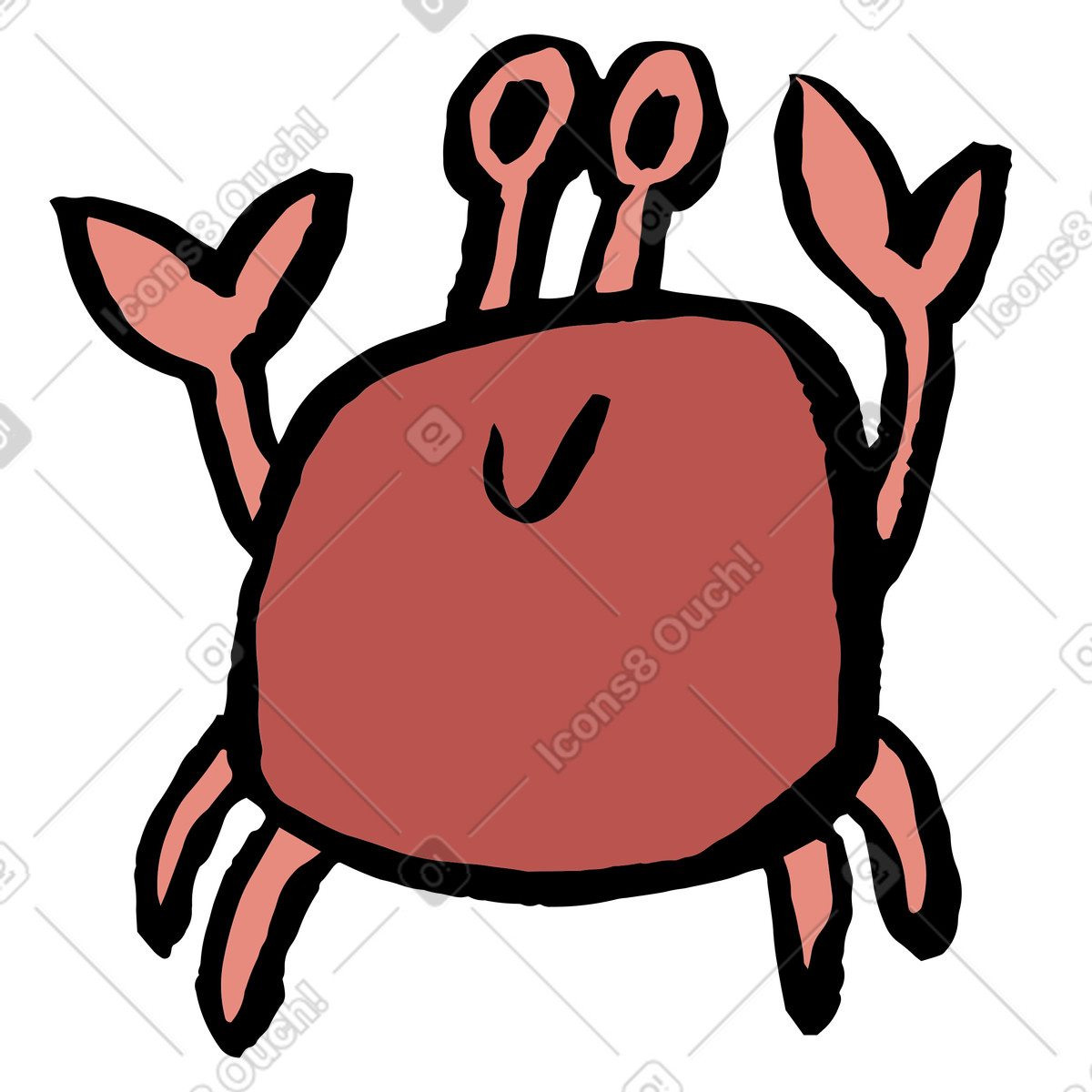 Krabbe-Illustration im Scandi-Stil als Download in PNG, SVG
