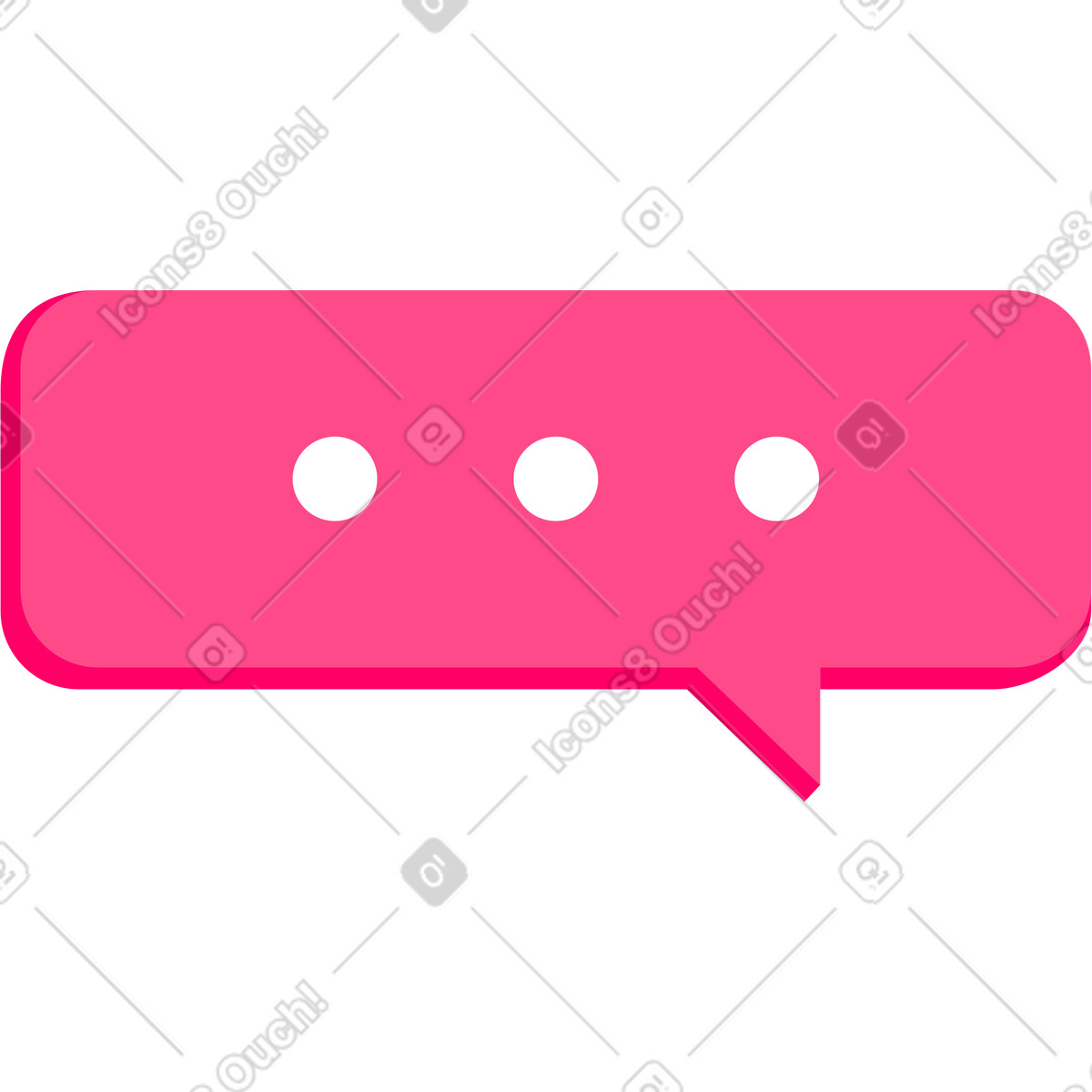 Pink speech bubble with three dots illustrazione in stile Space scarica in PNG, SVG