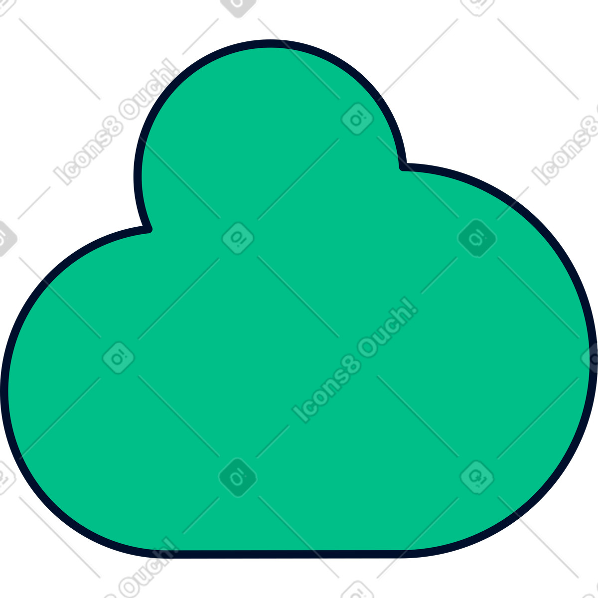 Shrub illustration in Teal style download in PNG, SVG