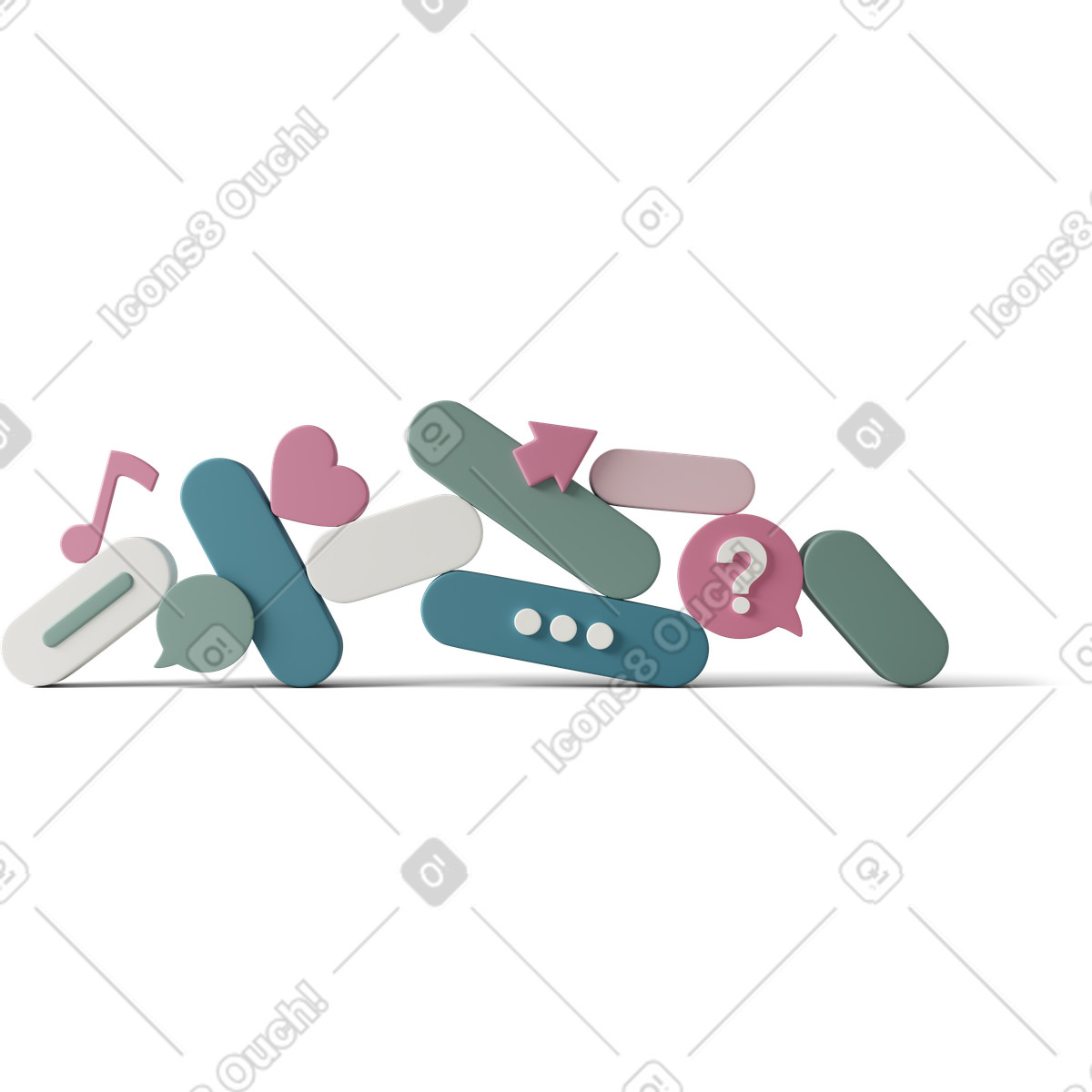 下载 3D Casual life 风格的 Geometric shapes 插画，支持 PNG、SVG 格式