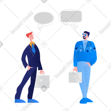 Business people with briefcases talking PNG, SVG