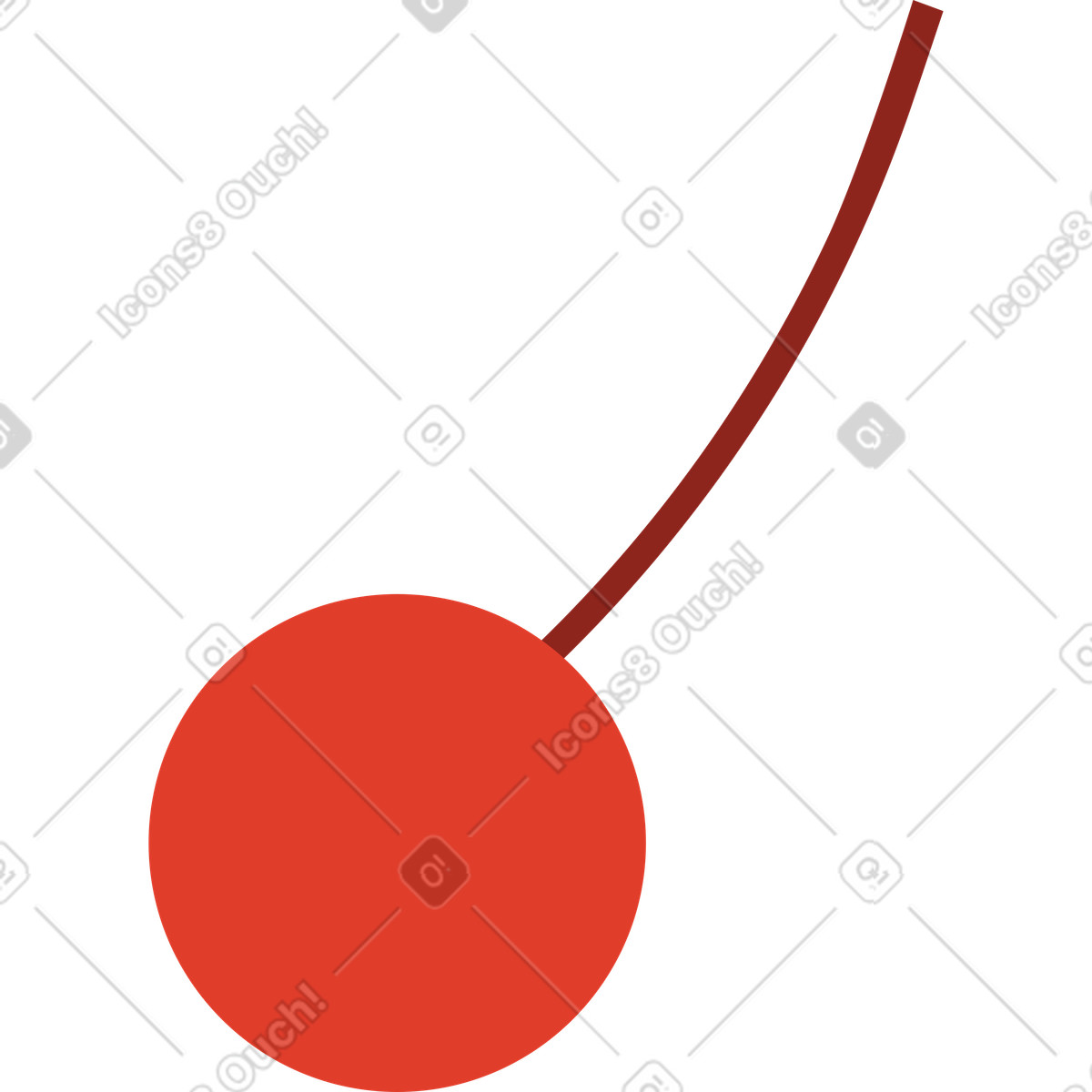 Cherry illustration in Burgundy style download in PNG, SVG
