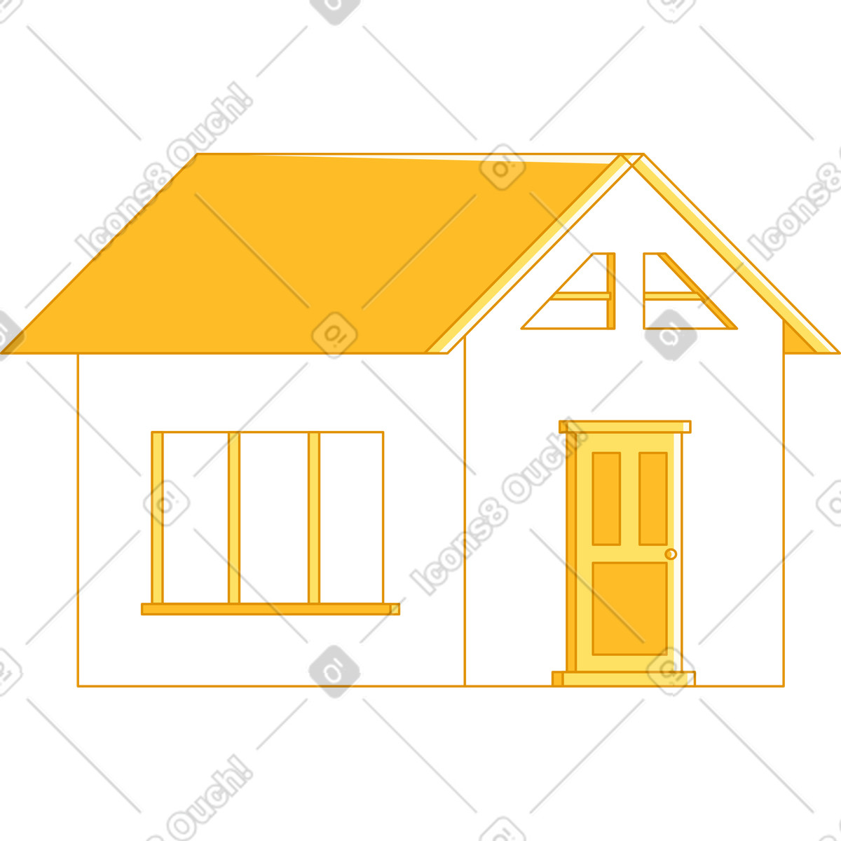 Ilustración 家 en estilo Rainbow a descargar en PNG y SVG