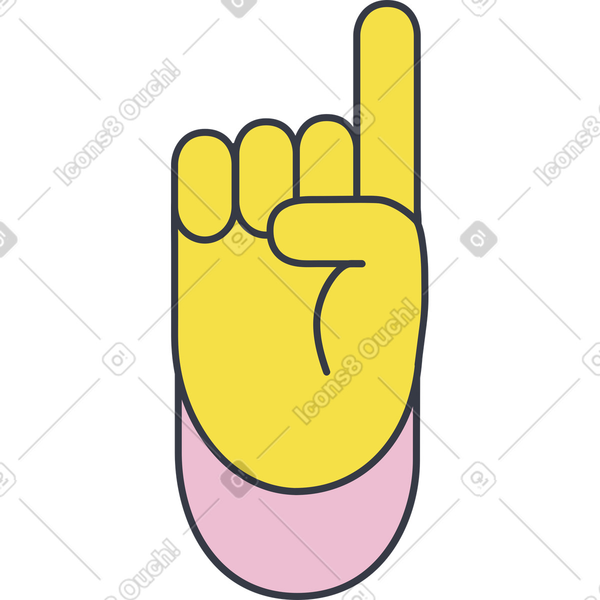 Indice rivolto verso l'alto illustrazione in stile Abstract scarica in PNG, SVG