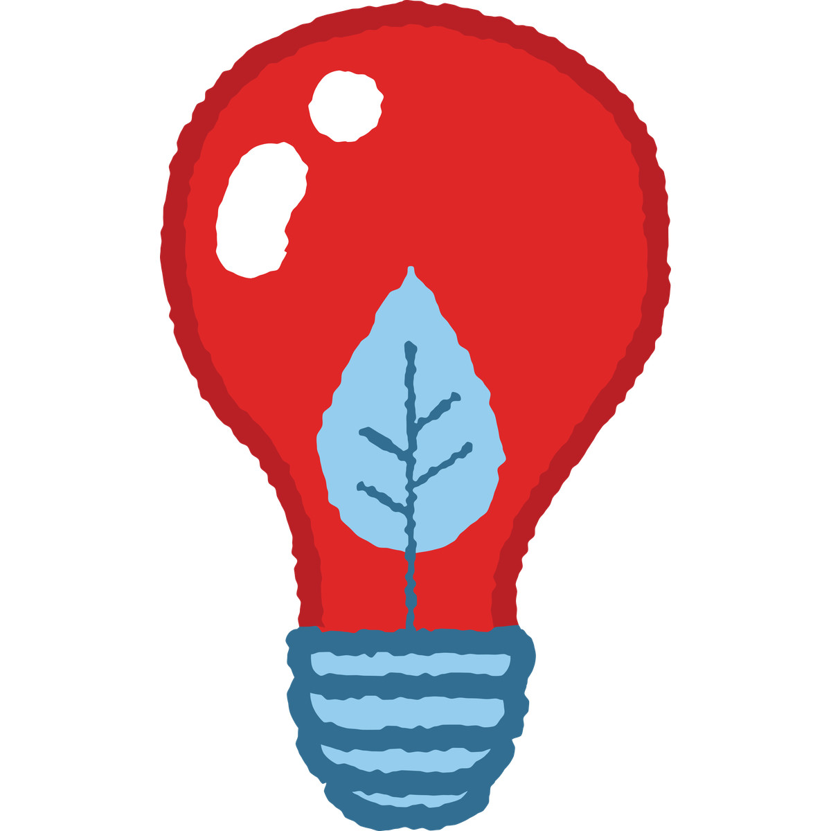 Light bulb with a leaf illustration in Cherry style download in PNG, SVG