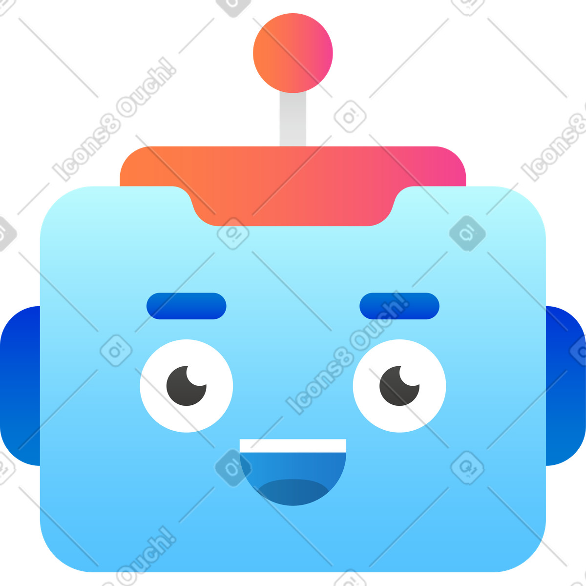 Hugo 스타일의 Robot head 일러스트레이션 PNG, SVG 다운로드
