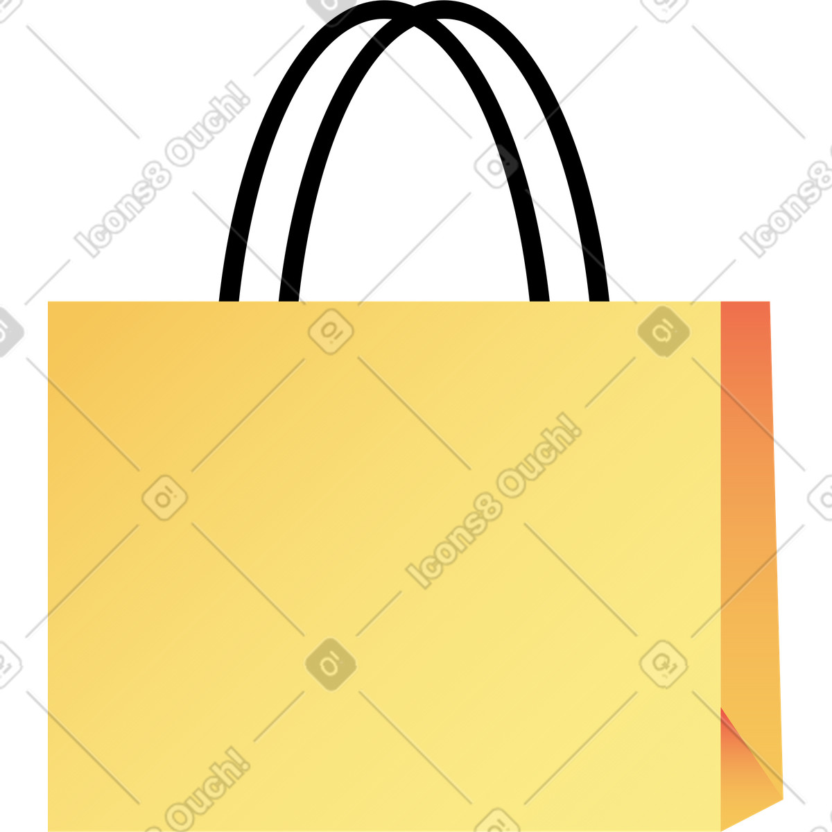 Shopping bag illustration in Levels style download in PNG, SVG